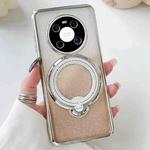 For Huawei Mate 40 Pro+ Rotation MagSafe Holder Gradient Glitter TPU Phone Case(Gold)