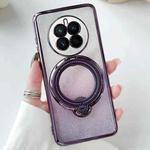 For  Huawei Mate 50 Rotation MagSafe Holder Gradient Glitter TPU Phone Case(Night Purple)
