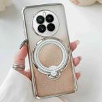 For  Huawei Mate 50 Rotation MagSafe Holder Gradient Glitter TPU Phone Case(Gold)