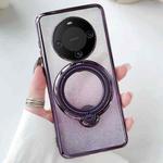 For Huawei Mate 60 Rotation MagSafe Holder Gradient Glitter TPU Phone Case(Night Purple)