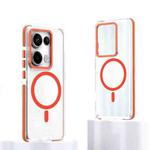 For Xiaomi Redmi Note 13 Pro 5G Magsafe Two-color TPU Transparent PC Shockproof Phone Case(Orange)