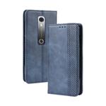 Magnetic Buckle Retro Crazy Horse Texture Horizontal Flip Leather Case for Vodafone Smart N10 (VFD630) , with Holder & Card Slots & Photo Frame(Blue)