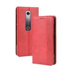 Magnetic Buckle Retro Crazy Horse Texture Horizontal Flip Leather Case for Vodafone Smart N10 (VFD630) , with Holder & Card Slots & Photo Frame(Red)