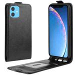 For iPhone 11 Crazy Horse Vertical Flip Leather Protective Case (black)