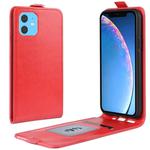 For iPhone 11 Crazy Horse Vertical Flip Leather Protective Case (red)