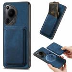 For Huawei Pura 70 Retro Leather Card Bag Magnetic Phone Case(Blue)