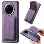 For Huawei Mate 70 Pro Retro Leather Card Bag Magnetic Phone Case(Purple)