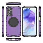 For Samsung Galaxy A55 5G Raster Airbag Anti-fall Rotating Bracket Phone Case(Purple)