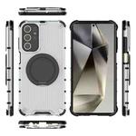 For Samsung Galaxy S24 Ultra 5G Raster Airbag Anti-fall Rotating Bracket Phone Case(Transparent)