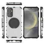 For Samsung Galaxy S24+ 5G Raster Airbag Anti-fall Rotating Bracket Phone Case(Transparent)