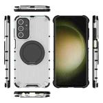 For Samsung Galaxy S23 Ultra 5G Raster Airbag Anti-fall Rotating Bracket Phone Case(Transparent)