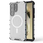 For Samsung Galaxy S24 Ultra 5G Grating Airbag Shockproof MagSafe Frosted Phone Case(Transparent)