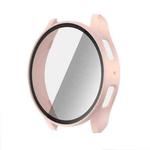 For Samsun Galaxy Watch 7 44mm PC + Tempered Film Integrated Watch Protective Case(Pink)