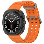 For Samsung Galaxy Watch Ultra 47mm Ocean Hole Dual Buckle Silicone Watch Band(Orange)