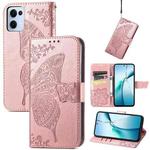 For OPPO Reno13 Pro Butterfly Love Flower Embossed Leather Phone Case(Rose Gold)