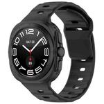 For Samsung Galaxy Watch 7 Ultra Solid Color Reverse Buckle Silicone Watch Band(Black)