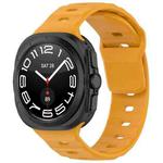 For Samsung Galaxy Watch 7 Ultra Solid Color Reverse Buckle Silicone Watch Band(Yellow)