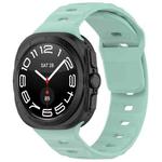 For Samsung Galaxy Watch 7 Ultra Solid Color Reverse Buckle Silicone Watch Band(Cyan)