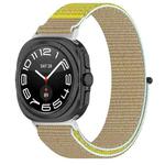 For Samsung Galaxy Watch 7 Ultra 47mm Loop Nylon Hook and Loop Fastener Watch Band(Khaki Yellow)