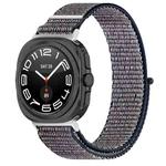 For Samsung Galaxy Watch 7 Ultra 47mm Loop Nylon Hook and Loop Fastener Watch Band(Dark Blue)