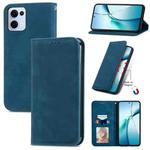 For OPPO Reno13 Retro Skin Feel Magnetic Flip Leather Phone Case(Blue)