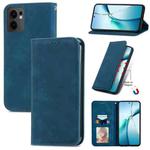 For OPPO Reno13 F Retro Skin Feel Magnetic Flip Leather Phone Case(Blue)