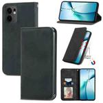 For OPPO Reno13 F Retro Skin Feel Magnetic Flip Leather Phone Case(Black)