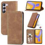 For vivo V40 SE Retro Skin Feel Magnetic Flip Leather Phone Case(Brown)