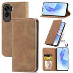 For Honor 90 Lite Retro Skin Feel Magnetic Flip Leather Phone Case(Brown)