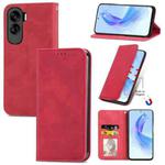 For Honor 90 Lite Retro Skin Feel Magnetic Flip Leather Phone Case(Red)