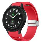 For Sansung Galaxy Watch 5 Pro Golf Edition Richard Magnetic Folding Silver Buckle Silicone Watch Band(Red)