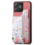 For Honor X50i+ Retro Painted Zipper Wallet Back Phone Case(Pink)