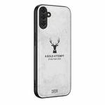 For Samsung Galaxy S25 5G Deer Head Cloth Skin All-inclusive Phone Case(White)