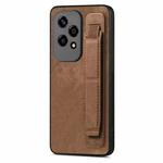 For Honor 200 Lite Golbal Retro Wristband Holder Leather Back Phone Case(Brown)