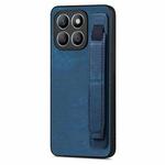 For Honor X8b Retro Wristband Holder Leather Back Phone Case(Blue)