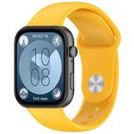 For Huawei Watch Fit3 Solid Color Reverse Buckle Silicone Watch Band(Yellow)