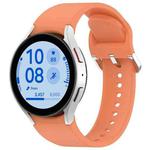 For Samsung Galaxy Watch7 40 / 44mm Solid Color Silver Buckle Quick Release Silicone Watch Band(Orange)