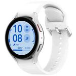 For Samsung Galaxy Watch7 40 / 44mm Solid Color Silver Buckle Quick Release Silicone Watch Band(White)