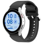 For Samsung Galaxy Watch FE 40mm Solid Color Silver Buckle Quick Release Silicone Watch Band(Black)