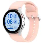 For Samsung Galaxy Watch FE 40mm Solid Color Silver Buckle Quick Release Silicone Watch Band(Light Pink)