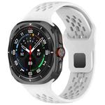 For Samsung Galaxy Watch Ultra 47mm Reverse Buckle Silicone Breathable Watch Band(White)