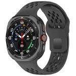 For Samsung Galaxy Watch Ultra 47mm Reverse Buckle Silicone Breathable Watch Band(Black)