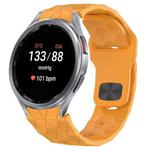 For Samsung Galaxy Watch 7 44mm Football Texture Reverse Buckle Silicone Watch Band(Yellow)