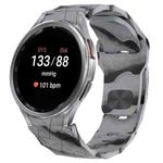 For Samsung Galaxy Watch 7 44mm Football Texture Reverse Buckle Silicone Watch Band(Camouflage Gray)