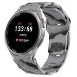 For Samsung Galaxy Watch 7 40mm Football Texture Reverse Buckle Silicone Watch Band(Camouflage Gray)