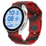 For Samsung Galaxy Watch FE 40mm Football Texture Reverse Buckle Silicone Watch Band(Camouflage Red)