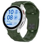 For Samsung Galaxy Watch FE 40mm Football Texture Reverse Buckle Silicone Watch Band(Army Green)