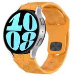 For Samsung Galaxy Watch 6 44mm Football Texture Reverse Buckle Silicone Watch Band(Yellow)