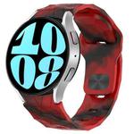 For Samsung Galaxy Watch 6 44mm Football Texture Reverse Buckle Silicone Watch Band(Camouflage Red)