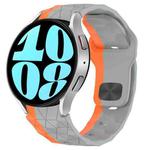 For Samsung Galaxy Watch 6 40mm Football Texture Reverse Buckle Silicone Watch Band(Grey Orange)